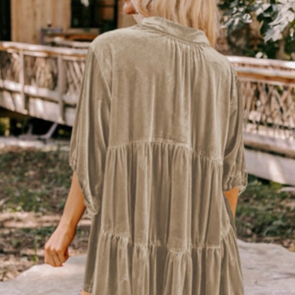 NEW oversized button down velvet top - Picture 2 of 6